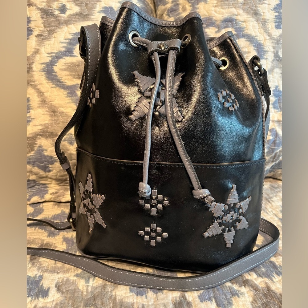 Gorgeous like new Patricia Nash black with blue detail and silver hardware.